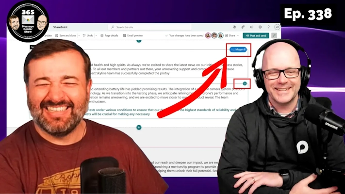 SharePoint coauthored pages. Silence channel posts | Ep 338