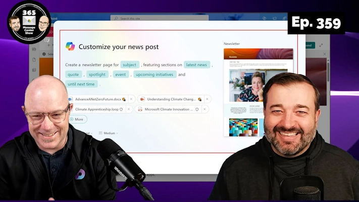 Teams meeting facilitator. M365 Copilot assistance creating pages in SharePoint | Ep 359