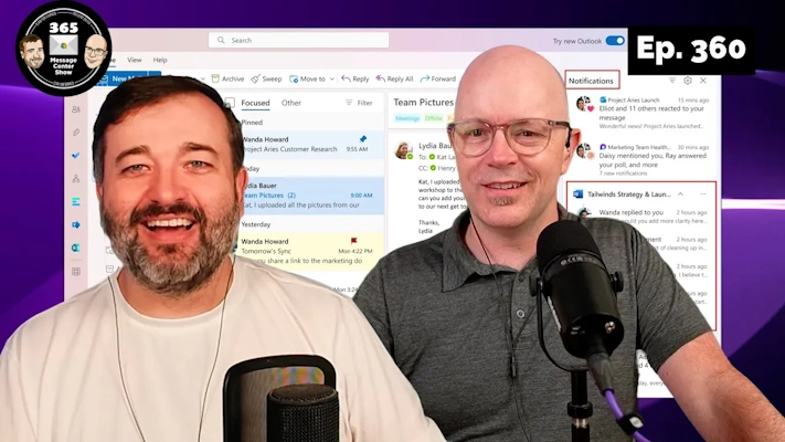 Promo for SharePoint Agents. Outlook notification improvements | Ep 360